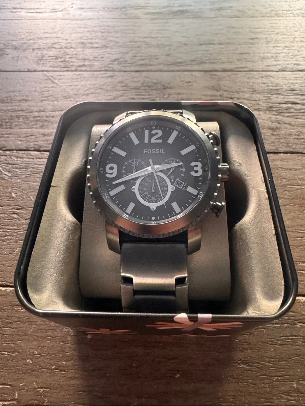 Fossil Men's Gray Silicone Strap Chronograph Watch
